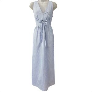 RIHOAS Light Blue and White Striped Maxi Dress